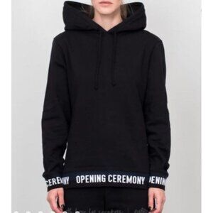 Opening Ceremony Black Unisex Spellout Hem  Hoodie S